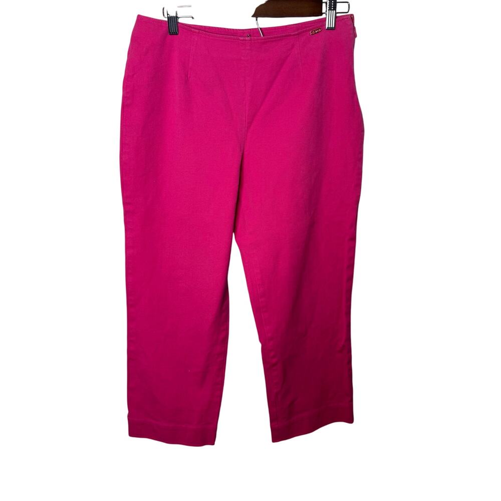 St John Sport by Marie Gray Pants Women’s 8 Pink Cotton Blend Ankle Crop Stretch